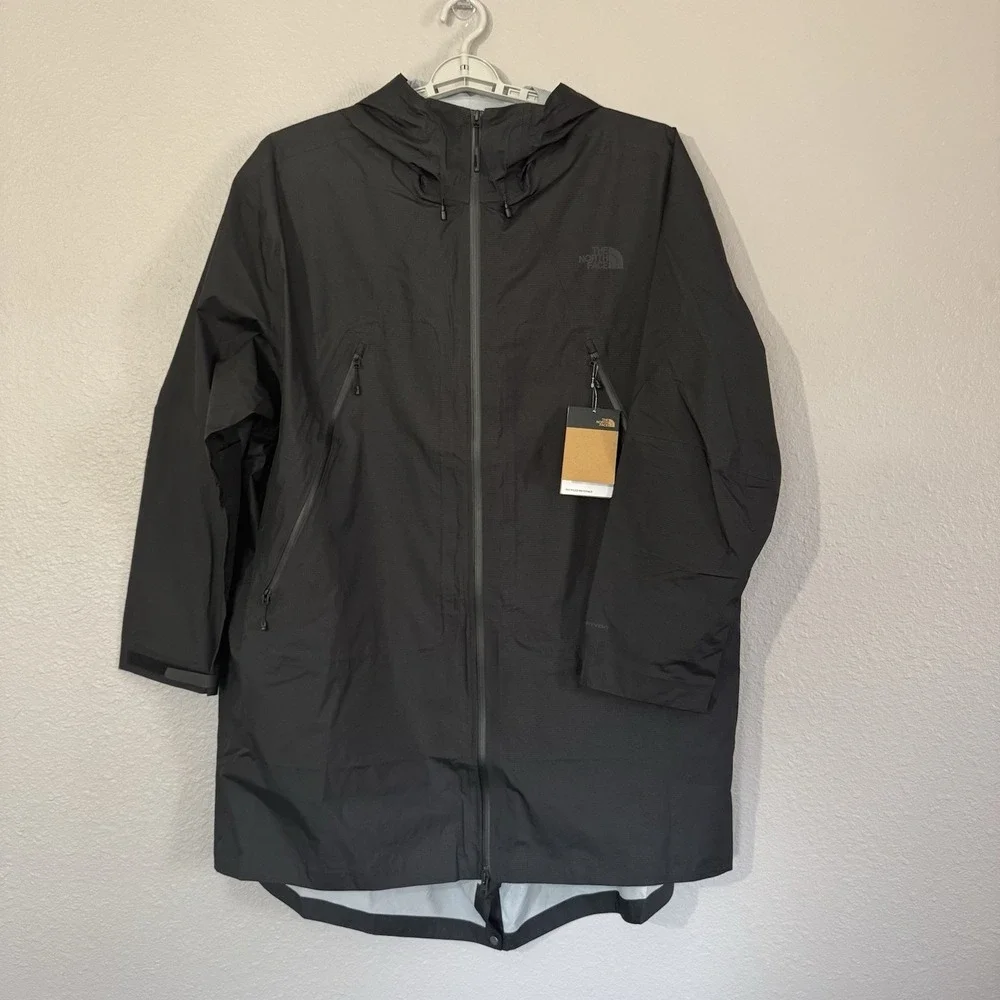 NWT North Face Men's XL Packable LT‎ Rain Parka Jacket Unisex Black Waterproof